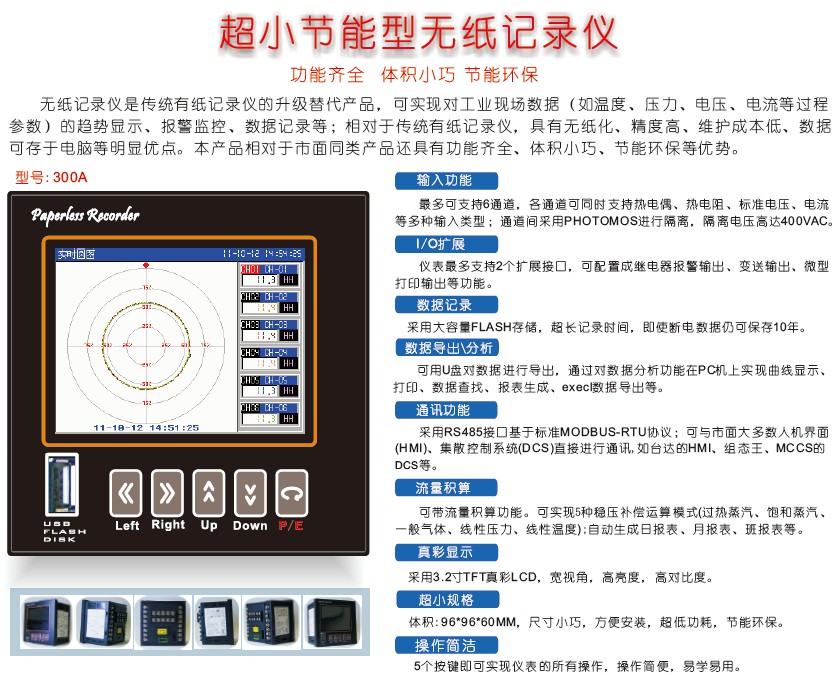 KH300A超小節能型無紙記錄儀